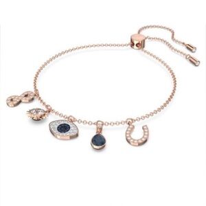 Swarovski Evil Eye Bracelet – Rose Gold Tone Crystal Bracelet with Box